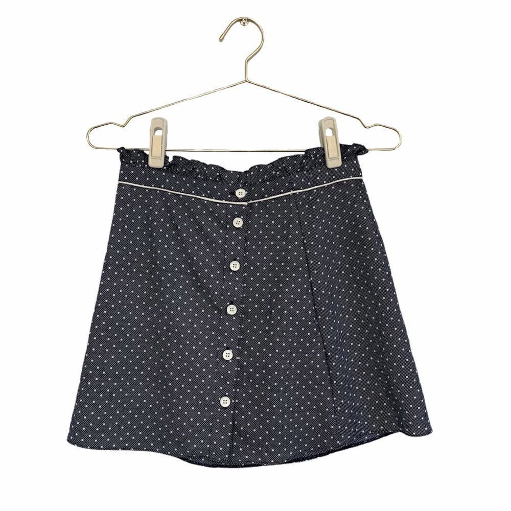 Topshop Button Front Blue & White A Line Skirt